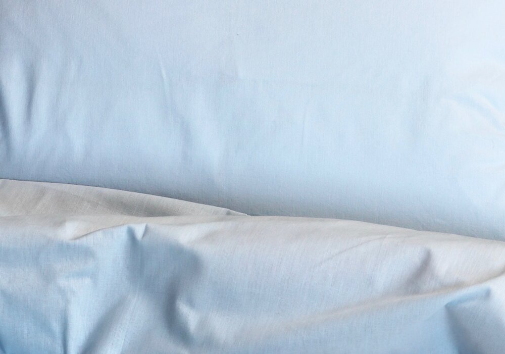 Percale sengetøj, 140x200 cm - lyseblå